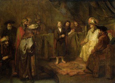 De twaalfjarige Jezus voor de schriftgeleerden, c.1655 door Rembrandt van Rijn